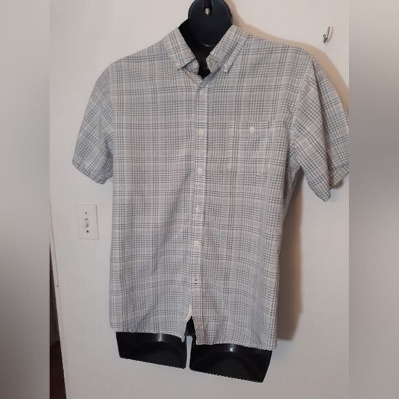 Weatherproof Vintage gray/white plaid button up shirt - Picture 1 of 4